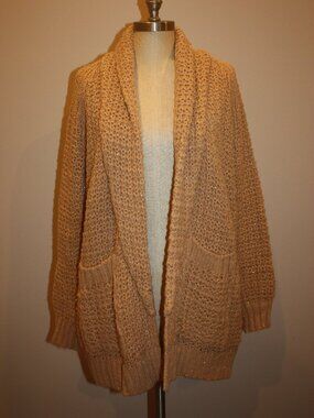 NWT ESSENTIEL ANTWERP TAN COLOR OVERSIZED KNITTED OPEN CARDIGAN - MEDIUM 4 6